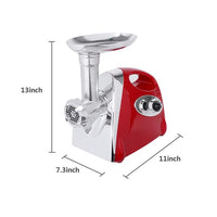 Electric Meat Grinder With 4 Knifes for KitchenAid 800w Stainless Steel Meat Mincer Enema Machine & Sausage Stuffer Meat Machine Sausage Maker Metal Food Grinder Meshes Red